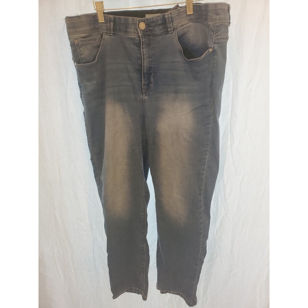 Angels Forever Young Womens Jeans Size 16/33 Acid Wash Straight Leg Blue
